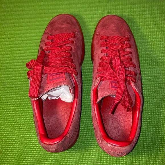 Puma Suede Mens Sneaker Triple Red No 360231 05 Lace Up Low Top Sneaker Size 9.5 - Picture 9 of 10